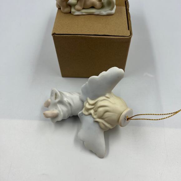 Vintage Precious Moments Enesco 1997 Ornaments Puppy Sled Christmas Angel - Picture 5 of 11